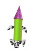 Rocket fantasy handmade craft over white Rocket fantasy handmade craft over white