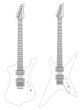 Electric guitars isolated on white Electric guitars isolated on white