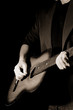 sepia man and guitar