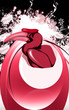 Illustration of Horn-bill with red coloured horn