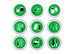 Cosmetic green icons. Vector Cosmetic green icons. Vector