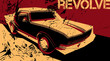 Artistic poster with car