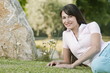 Young woman in garden