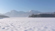 Winterlandschaft in Bayern mit ALpenpanorama