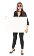 Photo: hippie woman holding billboard hippie woman holding billboard