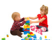 Children are playing with building blocks Children are playing with building blocks