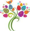 Easter tree with eggs and flowers Easter tree with eggs and flowers
