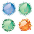 Set of season`s buttons, vector illustration