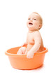 Baby having bath