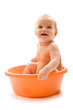 Baby having bath