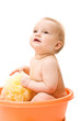 Baby having bath