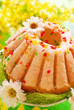 easter ring cake with glaze