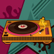Gramophone with abstract background