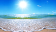 Summer sea landscape with the solar sky and beautiful sky Summer sea landscape with the solar sky and beautiful sky
