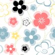 Tile with flowers and green swirls