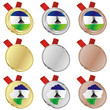 fully editable lesotho vector flag in medal shapes
