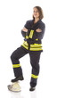Junge Feuerwehrfrau in Uniform