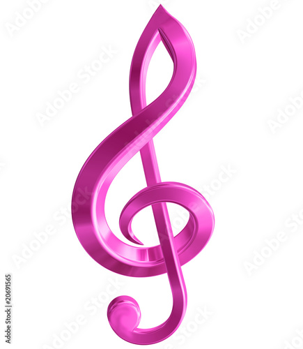 Illustration: Pink Treble Clef Pink Treble Clef