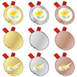 fully editable cyprus vector flag in medal shapes