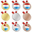fully editable luxembourg vector flag in medal shapes