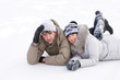 Foto: couple of two young lovers are on the ice rink and laugh couple of two young lovers are on the ice rink and laugh