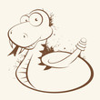 schlange cartoon vintage maskottchen lustig