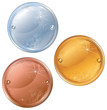 Metallic raund medal set