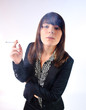 Woman smoking a cigarette