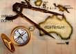 Old map and compass