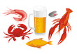 Mug of beer and snack to beer - seafood