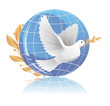 dove of peace near globe