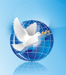 dove of peace near crystal globe