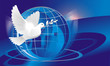 dove of peace near crystal globe