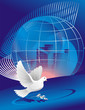 dove of peace near crystal globe