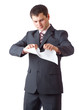 Young businessman. Isolated on white background