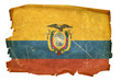 Ecuadorian Flag old, isolated on white background.