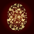 Decorative golden egg on brown background, vector illustration