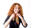 foulard et sa propriétaire rousse et russe