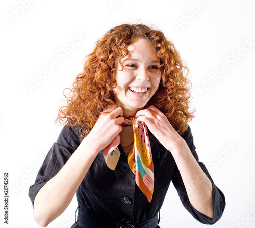 foulard et sa propriétaire rousse et russe foulard et sa propriétaire rousse et russe