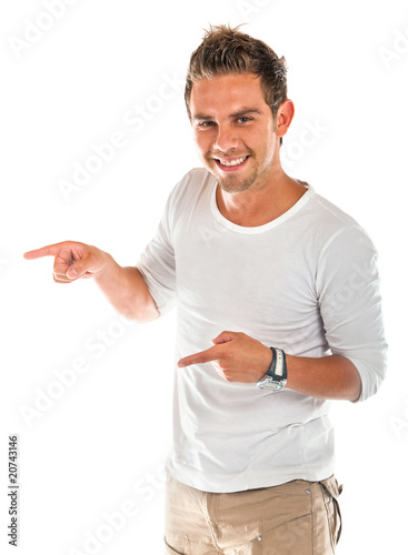 Photo: Man pointing at something Man pointing at something