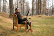 man and wine