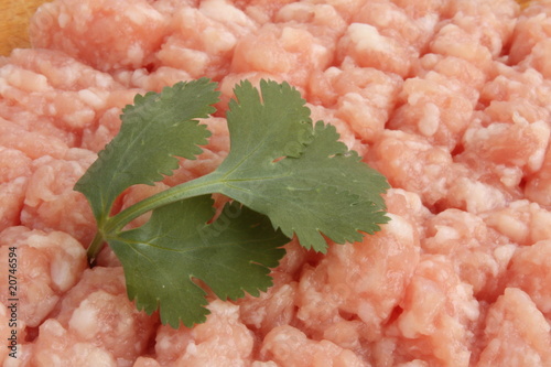Photo: Minced meat and coriander Minced meat and coriander