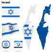 Photo en ligne au meilleur prix Israel  vector set. Shape, flags and icons.