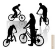 Vector: Silhouette vector set - Cyclists Silhouette vector set - Cyclists