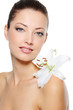 Beautiful clear female face with health skin Beautiful clear female face with health skin
