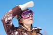 Young girl wearing ski mask