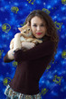 Girl with a British cat Girl with a British cat