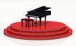 Black Piano on red Stage for concert