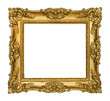 Antique Gold Frame on White Background