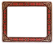 Antique Red and Beige Frame on White Background